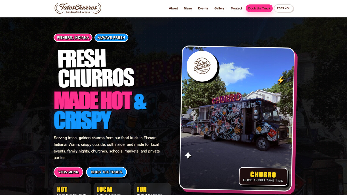 Tato’s Churros homepage preview
